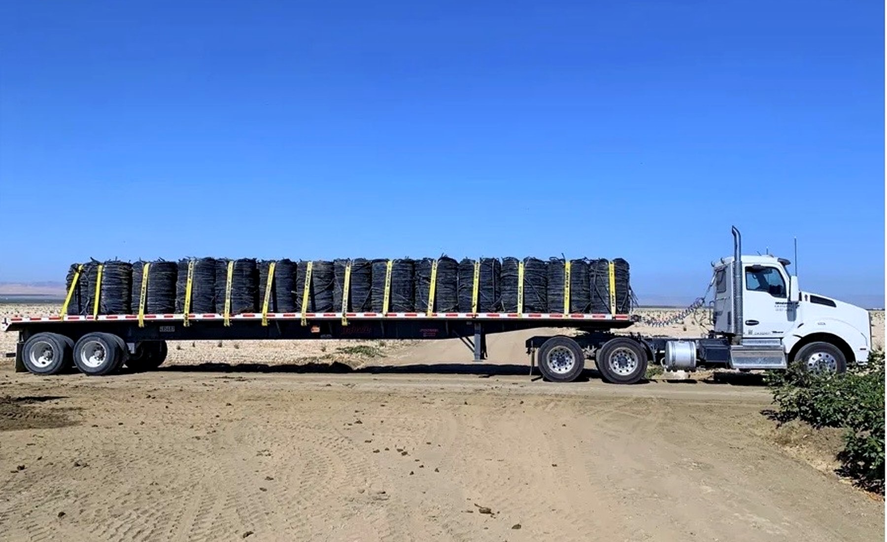 Agricultural rolls ready for transport